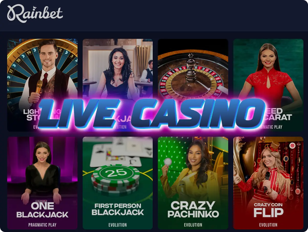 Rainbet blackjack, plinko and other live games